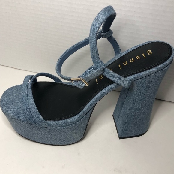 Gianni Bini Denim Blue Platform Sandals NWOT 8.5 - Picture 3 of 16